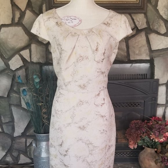 ANTONIO MELANI Dresses & Skirts - Antonio Melani Dress Cream & Gold Size Size 12